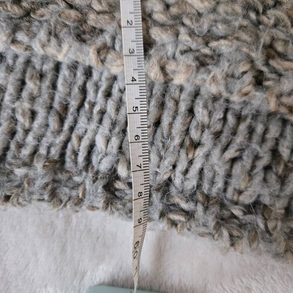 Zara Knit Oversized Chunky Knit Pullover Sweater gray/tan size M - Picture 6 of 9
